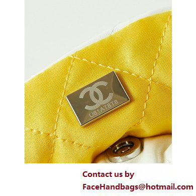 Chanel Patent Gradient Calfskin  &  Lacquered Metal CHANEL 22 Mini Handbag AS3980 White/Light Yellow 2025